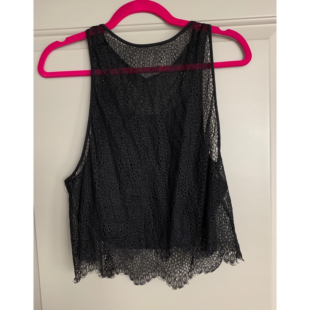 Intermix lace layer tank black P